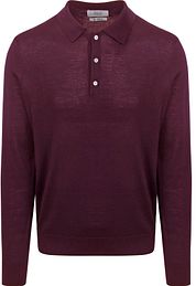 King Essentials The Robert Long Sleeve Polo Shirt Merino Burgundy