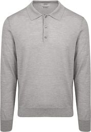 King Essentials The Robert Long Sleeve Polo Shirt Merino Grey