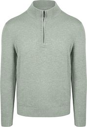 Suitable Slub Yarn Half Zip Pullover Green