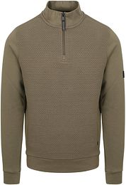 Petrol Half Zip Pullover Structure Olive