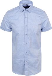 Suitable Short Sleeve Shirt Linen Light Blue