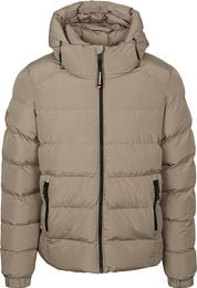 Superdry Puffer Jacket Hooded Greige