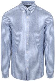 McGregor Shirt Linen Blend Stripes Blue