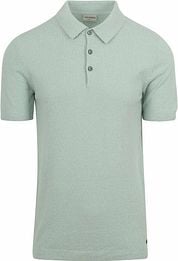 No Excess Knitted Polo Shirt Structure Green