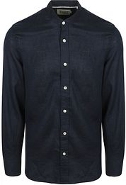 Scotch and Soda Linen  Mao Shirt Navy