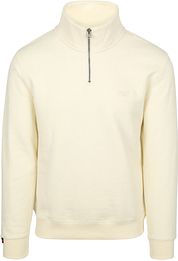 Superdry Half Zip Pullover Henley Essential Ecru