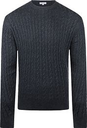 McGregor Cable Pullover Merino Wool Melange Navy