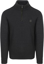 Petrol Half Zip Pullover Melange Navy