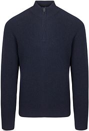 Steppin' Out Half Zip Pullover Lambswool Navy