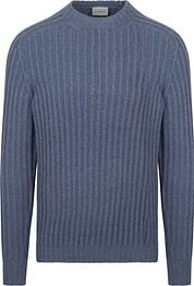 Suitable Pullover Boiled Wool Blue