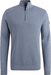 Vanguard Sweater Half Zip Textured Blue