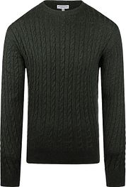 McGregor Cable Pullover Merino Wool Melange Dark Green