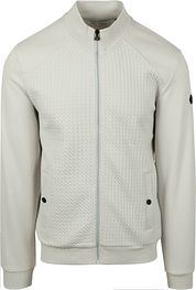 No Excess Cardigan Zipper Jacquard Chalk