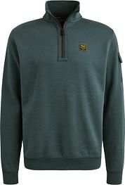 PME Legend Half Zip Sweater Interlock Jersey Petrol