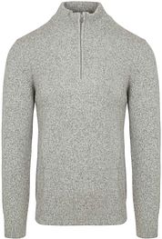 Profuomo Half Zip Pullover Lambswool Melange Grey