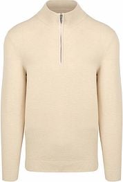 Profuomo Half Zip Pullover Structure Beige