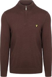 Lyle & Scott Half Zip Pullover Merino Wool Espresso