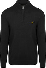 Lyle & Scott Half Zip Pullover Merino Wool Black