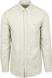 McGregor Shirt Linen Blend Stripes Green