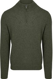 Steppin' Out Half Zip Pullover Merino Wool Olive Green