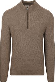 Suitable Half Zip Pullover Patch Taupe