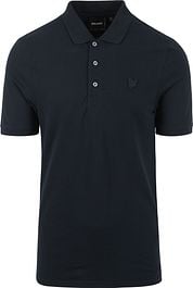 Lyle and Scott Tonal Eagle Polo Shirt Navy 