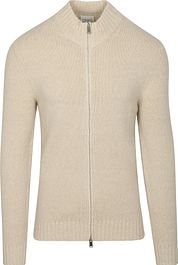 Profuomo Cardigan Boiled Wool Ecru