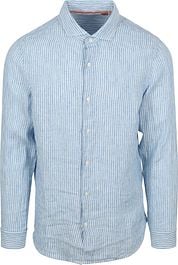 Superdry Shirt Linen Vacation Azure Blue Stripe