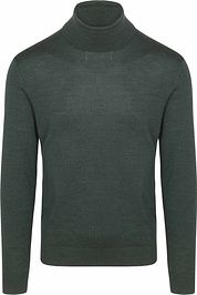 Suitable Merino Turtleneck Melange Dark Green