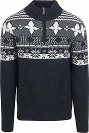 Suitable Odde Half Zip Pullover Wool Blend Navy