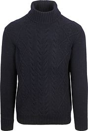 Suitable Turtleneck Cable Wool Navy