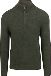 Superdry Essential Half Zip Wool Mix Pullover Dark Green
