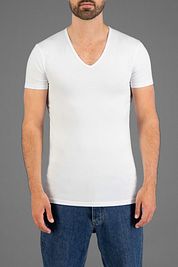 Garage Stretch Basic White Deep V-Neck