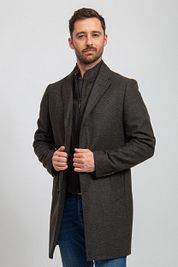 Suitable K150 Coat Wool Blend Plaid Dark Green