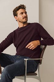 State Of Art Sweater Structure Contrast Burgundy