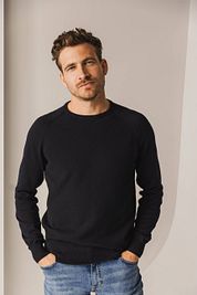 State Of Art Sweater Structure Contrast Navy