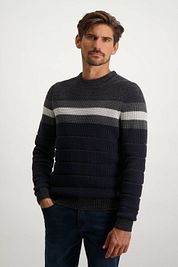 State Of Art Pullover Stripe Navy