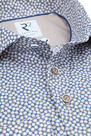 R2 Shirt Print Coffee Cups Blue