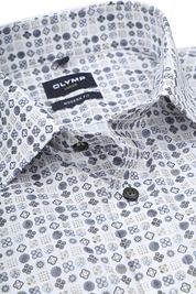 Olymp Luxor Shirt Print White Beige
