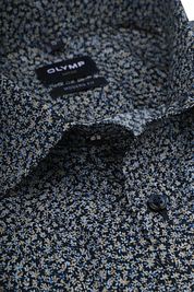 OLYMP Short Sleeve Shirt Luxor Print Navy