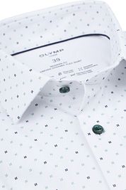 Olymp Luxor Shirt Stretch Print White