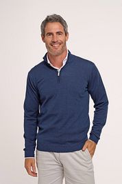 R2 Half Zip Pullover Merino Wool Navy
