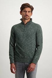 State Of Art Half Zip Melange Moss Green