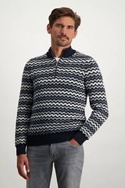 State Of Art Half Zip Dark Blue Print