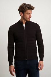 State Of Art Cardigan Textured Stripe Dark Brown