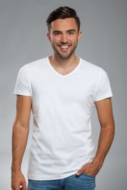 Suitable Vita T-Shirt V-Ausschnitt Weiß 6-Pack
