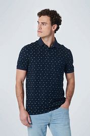 No Excess Polo Print Dark Blue