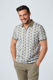 No Excess Polo Shirt Print Blue Green
