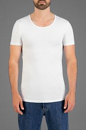 Garage Stretch Basic White Deep O-Neck