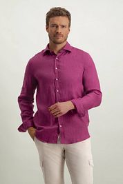 State Of Art Shirt Linen Cherry Red